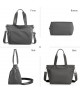 Bolso Tote Urbano Gris con Detalles de Logo y Correa Ajustable