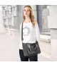 Bolso Tote Urbano Gris con Detalles de Logo y Correa Ajustable