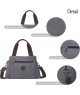 Bolso de Hombro de Lona Gris con Correas Contrastantes y Diseño Práctico