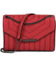 Bolso de Mano Elegante con Cadena Metálica en Rojo Intenso