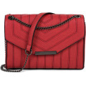 Bolso de Mano Elegante con Cadena Metálica en Rojo Intenso
