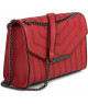Bolso de Mano Elegante con Cadena Metálica en Rojo Intenso