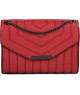 Bolso de Mano Elegante con Cadena Metálica en Rojo Intenso
