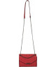 Bolso de Mano Elegante con Cadena Metálica en Rojo Intenso