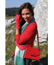 Bolso de Mano Elegante con Cadena Metálica en Rojo Intenso