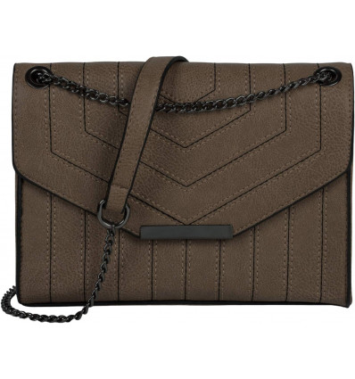 Bolso de Mano con Cadena en Marrón Topo: Accesorio Clásico y Versátil