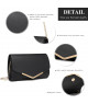 Clutch Negro Elegante con Detalle de Barra Dorada y Cadena