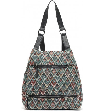Mochila antirrobo Geométrica con Detalles en Cuero Negro - Modernidad y Función
