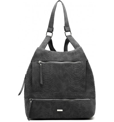 Mochila Urban Chic Negra Texturizada antirrobo