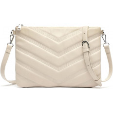 Bolso Bandolera Chevrón Crema de Misako - Suave Elegancia