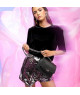 Bolso Bandolera Negro con Tachuelas y Cadena Plateada - Elegancia con un Toque Rock