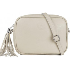 Bolso Bandolera Beige con Borla y Correa Ajustable - Chic y Versátil