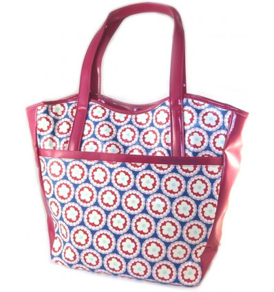 Bolso Tote Estampado Geométrico con Detalles en Vinilo