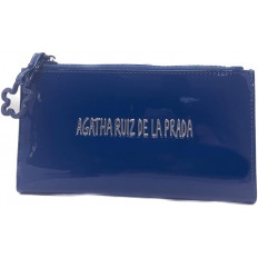 Cartera de Charol Azul con Cremallera en Forma de Nube - Agatha Ruiz de la Prada