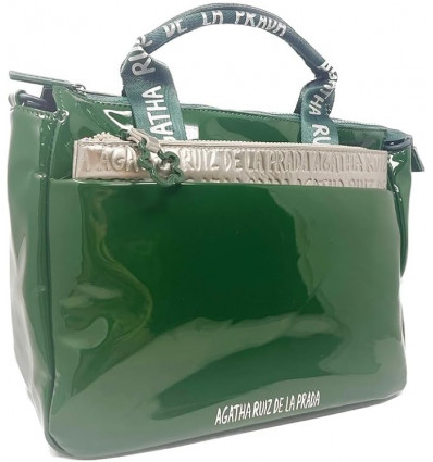 Bolso Elegante de Charol Verde y Cartera Extraíble - Agatha Ruiz de la Prada