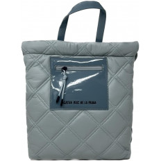 Mochila Azul Acolchada con Detalles en Charol - Confort y Estilo por Agatha Ruiz de la Prada