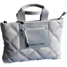 Bolso Acolchado Elegante Gris Oscuro - Agatha Ruiz de la Prada