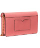 Cartera de Viaje Compacta para Mujer en Tono Rosa Pálido con Cadena Dorada y Bolsillo con Solapa