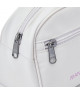 Bolsa de Hombro Elegante en Color Blanco Puro con Detalles Metálicos y Cierre Giratorio