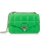 Bolsa de Hombro Verde con Cadena Metálica - Elegante y Práctica