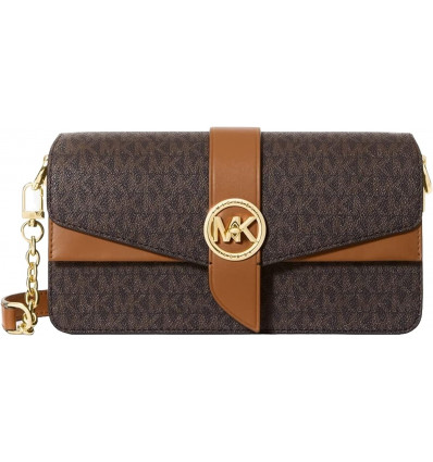 Bolso de Hombro Michael Kors Greenwich Mediano - Elegancia en Marrón y Acorn
