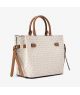 Michael Kors LG Belted Satchel - Elegancia Clásica en Vanilla/Acorn