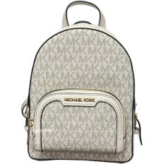 Mochila Convertible Michael Kors Jaycee XS - Diseño MK Signature Crema Claro